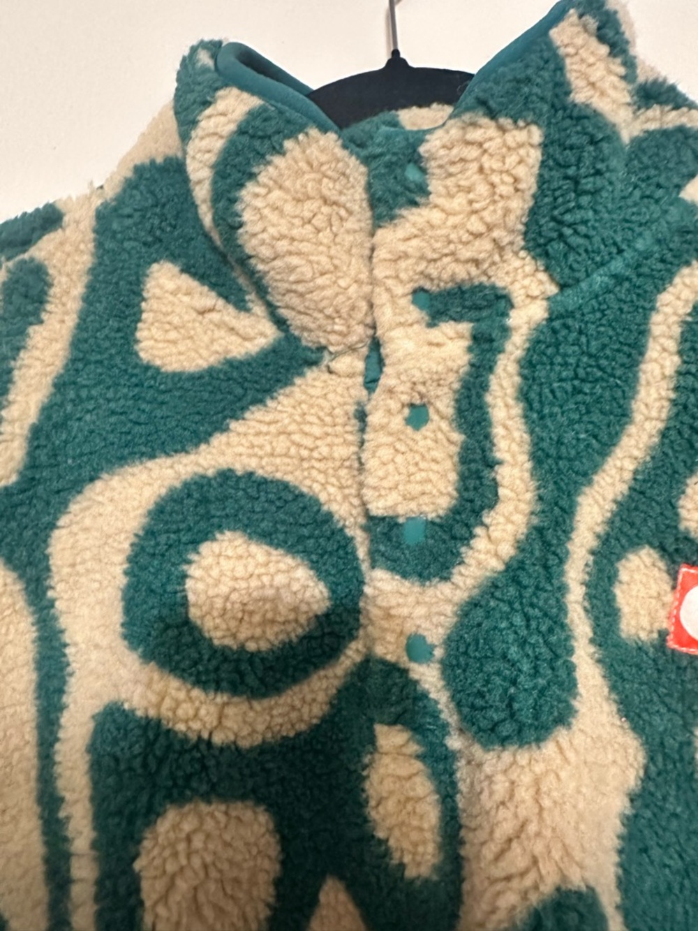 Parks Project Teal & Cream Abstract Sherpa Pullover - Picture 3 of 6